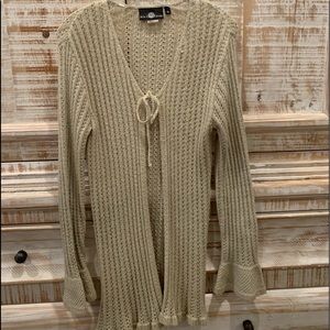 It our Time Tie front long lightweight sweater